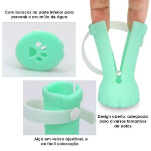 Sapatos Para Pet Bota Silicone Gato Anti Arranhão Ajustável